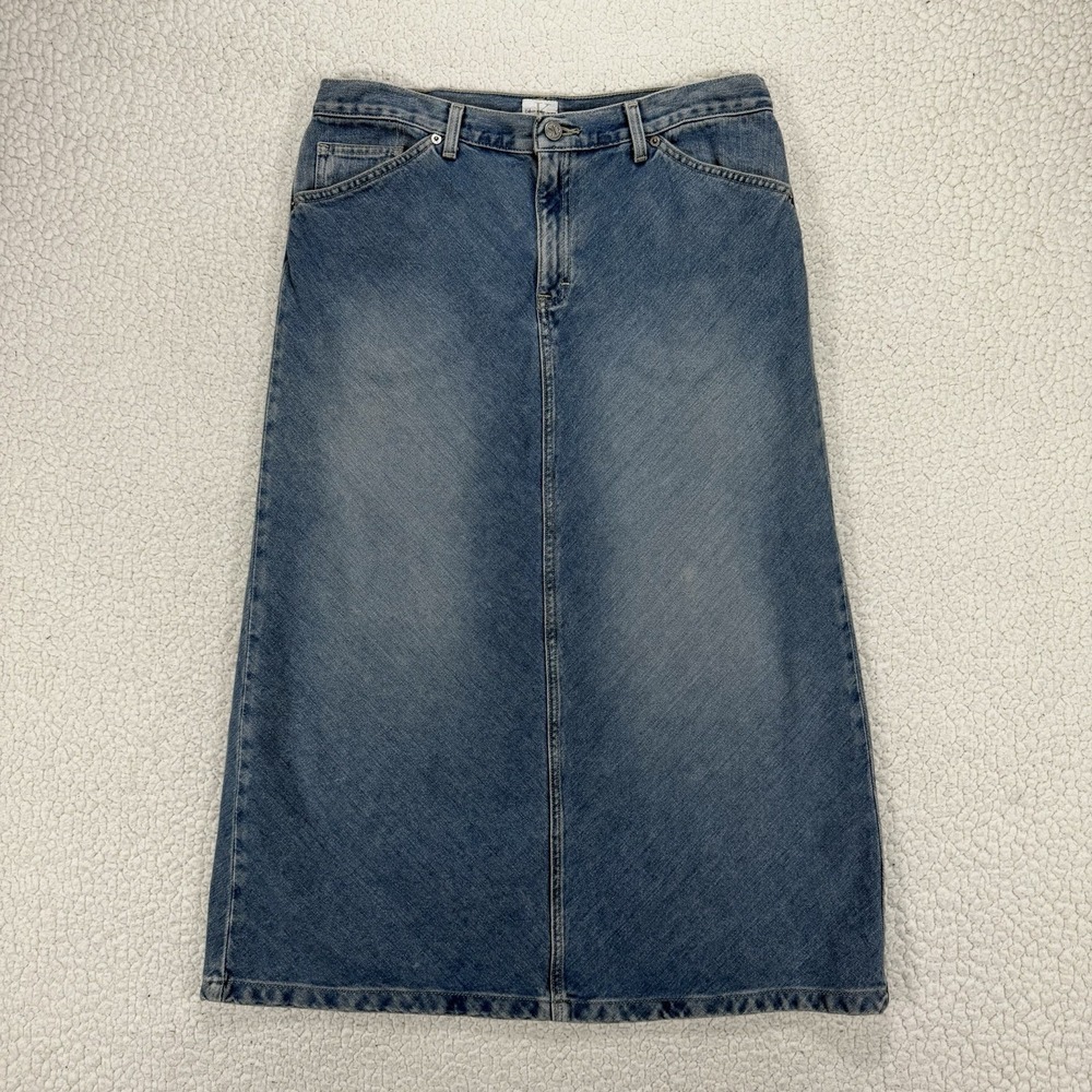 Calvin Klein Jeans Bias Skirt Women's 12 Denim Midi Minimalist Preppy Y2K Casual